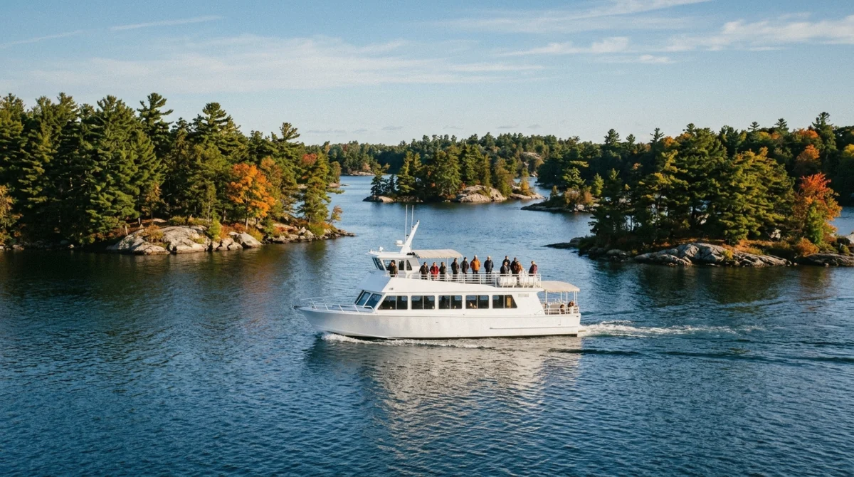 Morning light over the river in the 1000 Islands, part of choosing when to stay in Gananoque for a 1000 Islands cruise